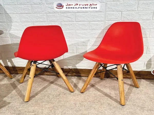 خرید صندلی پلاستیکی پایه چوبی + بهترین قیمت